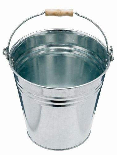 Easy Shopping 9L 12L 15L 18L Litre Metal Bucket Galvanised Water Fire Coal Home Garden Bathroom Cleaning Storage Bucket (12 Liter)