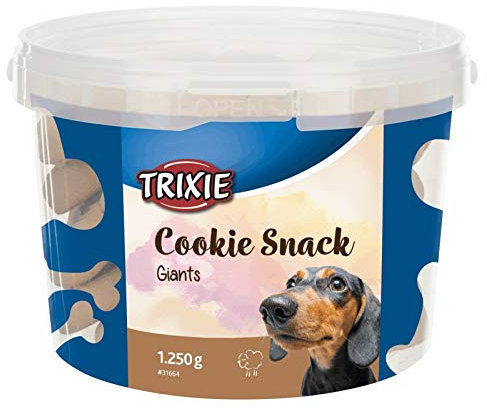 TRIXIE Seau Snacks Biscuits Géants, Agneau, ø7cm, 1.250g, Chien