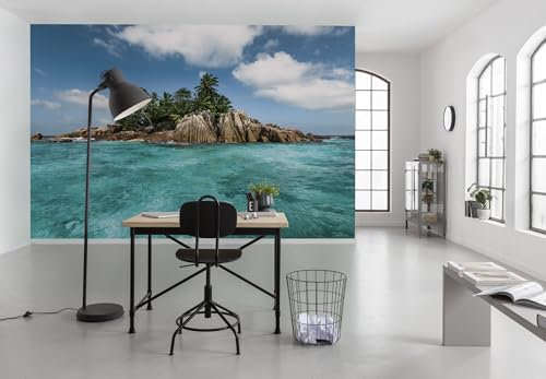Komar Vlies Fototapete SCHATZINSEL | Tapete, XXL, Dekoration, Natur, Landschaft, Schlafzimmer, Wohnzimmer, Büro, Flur | Größe 450 x 280 cm (Breite x Höhe) | SHX9-078