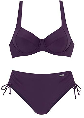 Lascana Damen Bügel-Bikini in modischen Farben, mit verstellbaren Trägern, etwas höher geschnittene Hose, seitlich zum Raffen