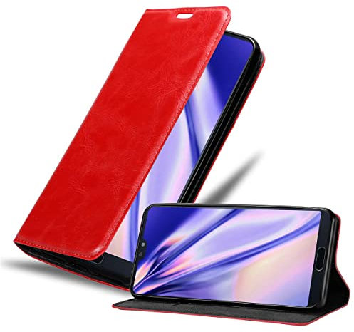 Cadorabo Custodia Libro compatibile con Huawei P20 PRO in ROSSO MELA - con Vani di Carte, Funzione Stand e Chiusura Magnetica - Portafoglio Cover Case Wallet Book Etui Protezione