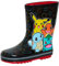 Pokémon Stivali di gomma Wellington per bambini ragazzi ragazze Pikachu pioggia neve Wellys, Nero, 34 EU
