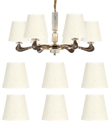 Barrel Fabric Lampenschirm, 3,5 x 5,2 x 5,5 Zoll - Kleiner Moderner Lampenschirm für Tischlampe und Stehleuchte im europäischen Stil für E14 Wandlampen und Kronleuchter