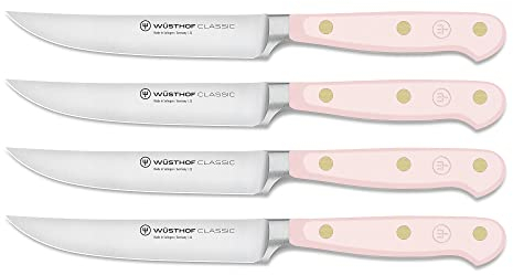 WÜSTHOF Classic Steakmesser-Satz mit 4 Messern, 12 cm, Pink Himalayan Salt (Rosa)