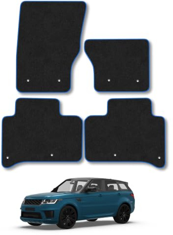 Land Rover Range Rover Sport (2013-2022) Carpet Car Mats | Blue Edge Trim Tailored Fit Floor Mats Full Coverage Protection Accessories Easy Clean Anti Slip Made in the UK