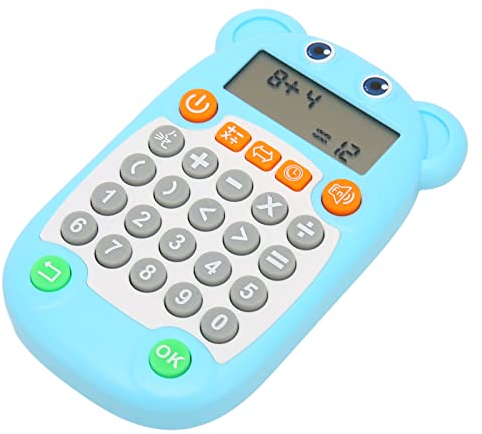 Mündlicher Rechentrainer, Multifunktions-Sprachansage, Cartoon-Stil, USB C Digitalanzeige, Mathe-Rechentrainer Zum Lernen (Blau)