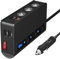 Auto Ladegerät Zigarettenanzünder Sockel Splitter 180W Zigarettenanzünder Adapter mit 4 USB Ports Separate Schalter Spannungsanzeige QC3.0 Schnellladung Für Telefon Tablets Dash Cam