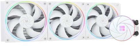 Thermalright Aqua Elite 360 Blanco ARGB V2 Refrigerador de agua para CPU, 360 Aio CPU, 3 ventiladores TL-S12W PWM, rodamientos S-FDB, efecto de apertura ARGB, para AMD/AM4/AM5, Intel LGA1150/1151/1200