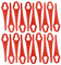 vhbw 20x Ersatz-Messer kompatibel mit Einhell RG-CT 18/1 Li, GE-CT 18 Li Rasentrimmer - Ersatzklinge Rot, Nylon/Kunststoff