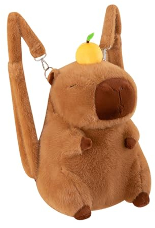 F Fityle Capybara-Rucksack mit Verstellbarem Riemen, Plüschtier Rucksack Kinder, Niedliche Snack-Tasche, Damen-Einkaufstasche, Cartoon Tasche für Snack Handy Kosmetik Geschenk, Capybara