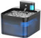 Fontaine a Eau Chat sans Fil, VinDox 2.2L Fontaine pour Chat avec Détecteur de Mouvement, Fonctionnement sur Piles 2600mAh Pompe à Eau Silencieuse avec LED et Filtre à Charbon Actif, Noir