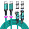 VAFOTON 240W Cable de Carga Magnético USB C (2Paquetes, 1,8m/1,8m), 240W (48V/5A) Cable Magnético de Carga Rápida PD de 9Pin USB C a Tipo C para Tableta/Portátil/MaBook(Verde)