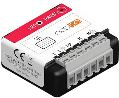 NodOn - Module Chauffage Fil Pilote Zigbee 3.0 avec mesure de consommation, gestion chauffage pièce par pièce, économies d’énergie, 6 modes, compatible Home Assistant, Jeedom, Zigbee2MQTT, ZHA