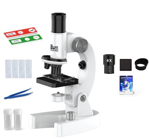 Mikroskop für Kinder, 200x-4800x Lupe Kinder, Tragbares Mikroskop Set, Experimentelles Pädagogisches Spielzeug, Dias, Dauerpräparaten, Ostergeschenke Kinder