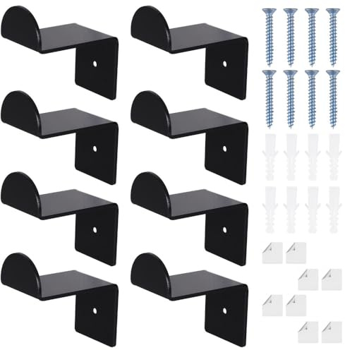 DONGKER 2.8 Acryl Hut-Organizer, 8 Stück Cowboy Huthalter für Wandmontage, Selbstklebende Cap Halterung Wand mit Schrauben für Baseballkappen, Mützen, Schlüsselanhänger, Kopfhörer, Schals