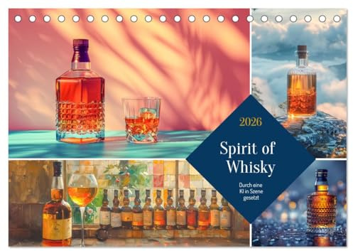 Spirit of Whisky (Tischkalender 2026 DIN A5 quer), CALVENDO Monatskalender: Es ist ein Tribut an die Momente des Genusses und der Ruhe, die ein guter Whisky bietet. (CALVENDO Kunst)