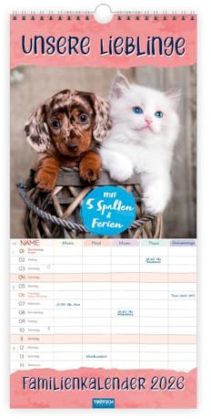 TRÖTSCH - Familienkalender Unsere Lieblinge 2026: Wandkalender