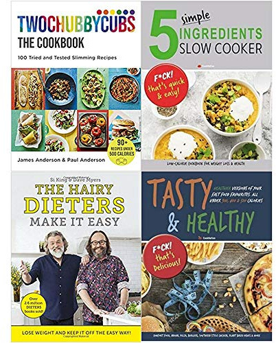Twochubbycubs The Cookbook [Hardcover], 5 Simple Ingredients Slow Cooker, The Hairy Dieters Make It Easy, Tasty & Healthy F*ck That's Delicious 4 Books Collection Set