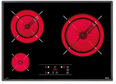 Teka TR PRO 5300 - Vitrocerámica 3 Fuegos 60cm, Tecnología Touch Control, con Cronómetro, Vitrocerámica Teka Color Negro