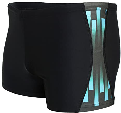 Aquarti Calzoncini da Bagno da Uomo con Strisce Laterali, Nero/Blu, 5XL