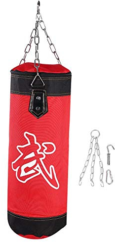 Punch Sandsack, Strapazierfähiger Boxsack aus Schwerer Canvas Tasche für Trainingsübungen Fitness und Sport(0.6m-Rot)