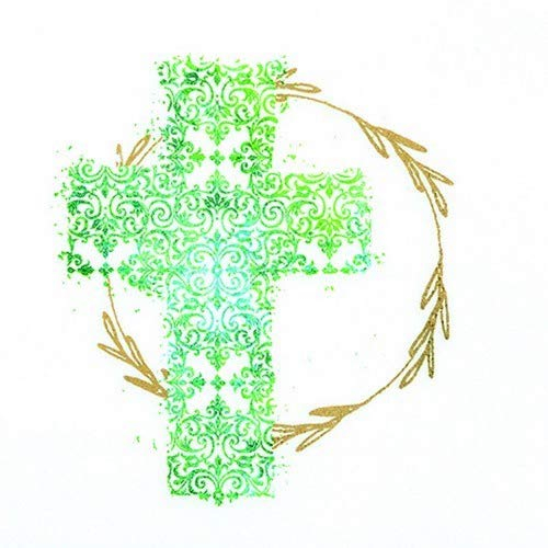 20 Servietten Heiliges Kreuz grün zur Taufe, Kommunion und Konfirmation 33x33cm