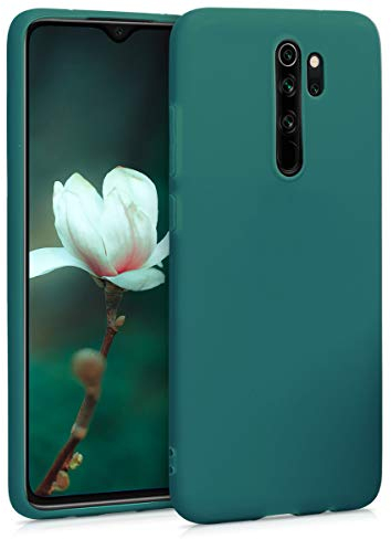 kwmobile Funda para Xiaomi Redmi Note 8 Pro Carcasa - Ultrafina de TPU y Silicona con Bordes elevados anticaídas - petróleo Mate