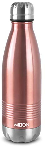 Milton Insulated Water Bottle 1 Litre (34 oz), Stainless Steel Double Walled Vacuum for 24 Hours Hot and Cold, Leakproof, BPA Free, Thermosteel Duo DLX 1000 Rose Gold