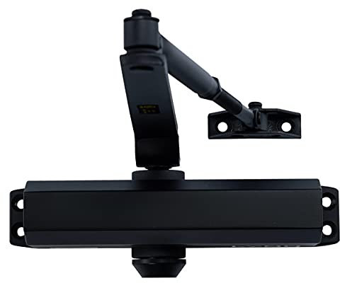LYNN HARDWARE Medium Duty Commercial Door Closer - DC6003 Automatic Door Closer, Surface-Mounted Auto Door Closer, Size 3 Automatic Door Closer for Home & Light Commercial Property, Matte Black