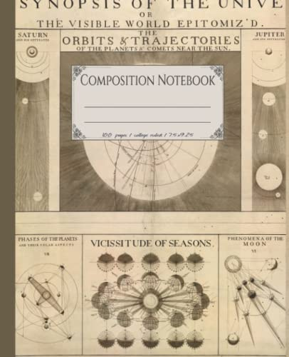 Composition notebook: Beautiful college-ruled celestial composition notebook. Vintage astronomy drawings lined notebook for school of college. (Celestial zodiac astronomy themed notebooks, Band 1)