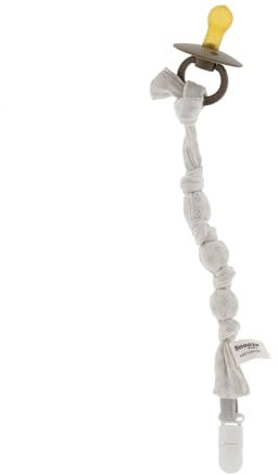 Snoozebaby Schnullerkette Baby - Schnullerkabel Bio - Schnullerkordel - Schnullerschnur - Schnullerband - Schnuller - Beige - Stone Beige