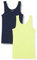 Amazon Essentials Camiseta de Tirantes de Ajuste Entallado Mujer, Pack de 2, Azul Marino/Verde Lima, L