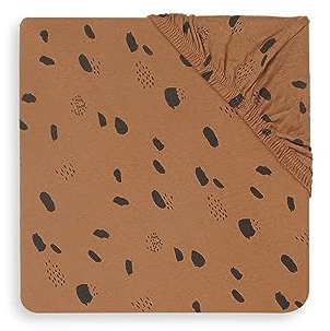 Jollein Spannbettlaken Laufgitter Jersey 75 x 95 cm - Spot - Caramel