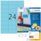 HERMA 4408 Farbige Etiketten blau, 1400 Blatt, 70 x 37 mm, 24 pro A4 Bogen, 33600 Stück, selbstklebend, bedruckbar, matt, blanko Papier Farbetiketten Aufkleber