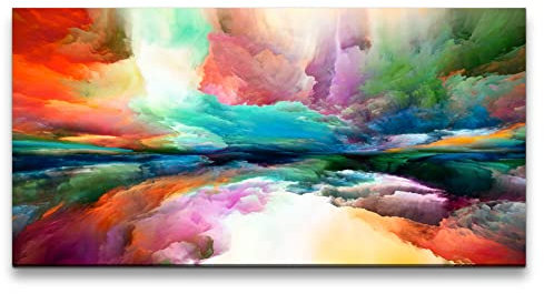 Paul Sinus Leinwandbild 120x60cm Himmel Erde Abstrakt Fantasievoll Wolken Farbenfroh