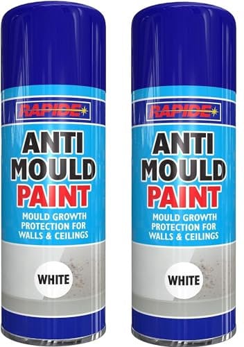 SDMAX 400ml Anti Mould Spray Paint, Condensation Paint, Stops mold from growing, Tough Matt White Used for Protections of Walls, No Cfcs (Pack of 4)