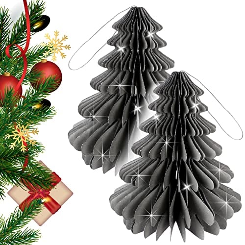 weihnachtliche Schmuck Dekoration (Baum klein 2er Set, Grau)