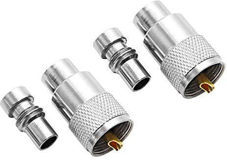 Anina PL259 Coaxial Connectors UHF Male Solder Connector Plug with Reducer for RG8 RG59 RG8x LMR-400 RG-213 Coaxial Cable Ham Radio Antenna Connector 2-Pack