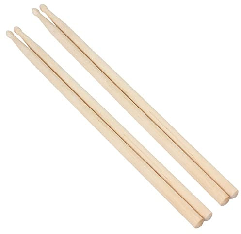 MuzcYM Lot de 2 paires de baguettes en bois d'érable 7A pour exercices de batterie jazz / batterie idiote avec olives en bois pour étudiants et adultes