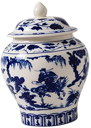 Ronyme Keramik-Ingwerglas, Porzellangläser, traditionelle Ornamente, Mehrzweck-Mandarin-asiatische Ingwerglas-Vase für Wohnkultur, Wohnzimmer, Stil d