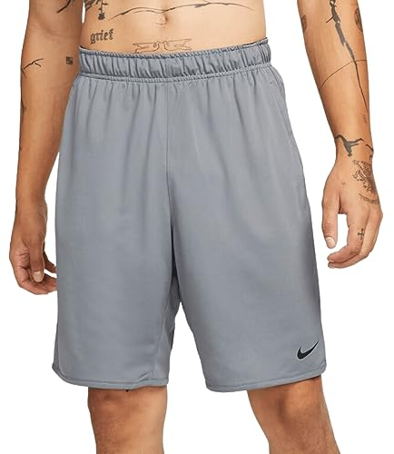 NIKE DV9328-084 M NK DF Totality Knit 9 IN UL Shorts Herren RAUCHGRAU/SCHWARZ/RAUCHGRAU/SCHWARZ Größe L