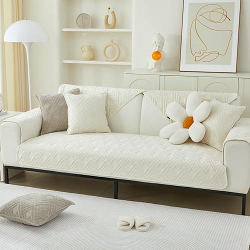 WYJHNLBEDC Sofa/Couch überzug, Sofabezug L Form/U Form/Ecksofa 3/2/1 Sitzer, Sofa überwurfdecke, Warmer Super Weicher Samt Sofaschoner Decken rutschfest, Sofaschutz Decke Hund Kratzschutz Katze