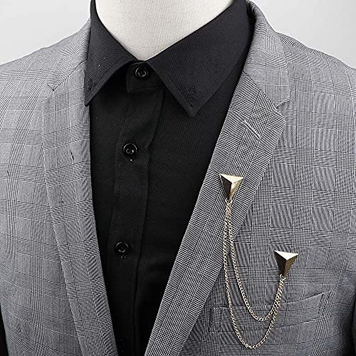 RWRAPS Brosche Mann Kette Anstecknadel Anzug Hemd Kragen Quaste Brosche Retro Pins Hochzeit Party Tanz Neckware Zubehör (Farbe: C) (C)