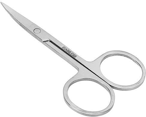 Sonew Augenbrauenschere, Nasenhaarschere, Augenbrauenschere mit feiner Spitze, Edelstahl Schönheitsschere mit gebogenem Mund für falsche Wimpern Kleine Fellschere