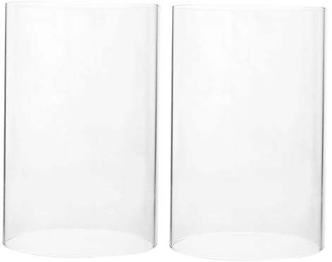 Yardwe 2 StüCk Kerzenschirm Glas, 10 x 15 cm, Glaszylinder Ohne Boden, Zylindrischer Kerzenhalter FüR Heim, Restaurant, Hochzeit Und Romantische Deko