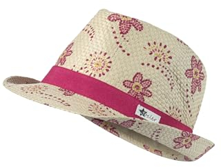 Sterntaler Strohhut Blumen für Mädchen - Babyhut mit UV -Schutz 50+ und Blumendruck - Sonnenhut Baby schützt den Kopf an heißen Tagen vor der Sonne - sandfarben, 49