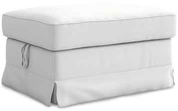MASTERS OF COVERS Hockerbezug Kompatibel mit IKEA Ektorp Hocker, Ersatzbezug, Handgefertigt, 100% Baumwolle, 82 x 62 x 44 cm (Weiß, Baumwolle)