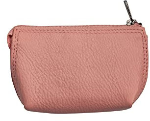 Josephine Osthoff - Schlüsseltui MAXX Schlüsseltasche Münztasche in Leder Echtleder mit Kreditkarten-RFID-Schutz Doppelnaht 1 Außentasche 1 Kartenfach 1 Schlüsselfach mit 2 Ringen, Farbe:Wildrose