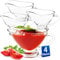KONZEPT Saucière en verre, set de 4, 160 ml, Pot à sauce transparent avec anse, stable, Idéal pour vinaigrette, crème, sauce, huile d'olive