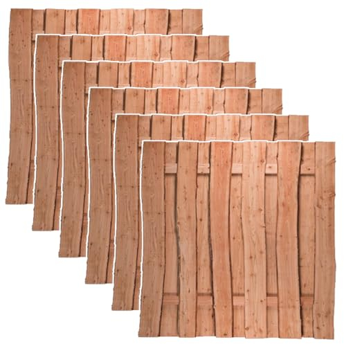 6er Set Holz-Zaun Dresden | Sichtschutz-Zaun 180x180 cm | aus Lärchenholz | Bohlenzaun | Gartenzaun | Bretterzaun | Sichtschutz Lärche